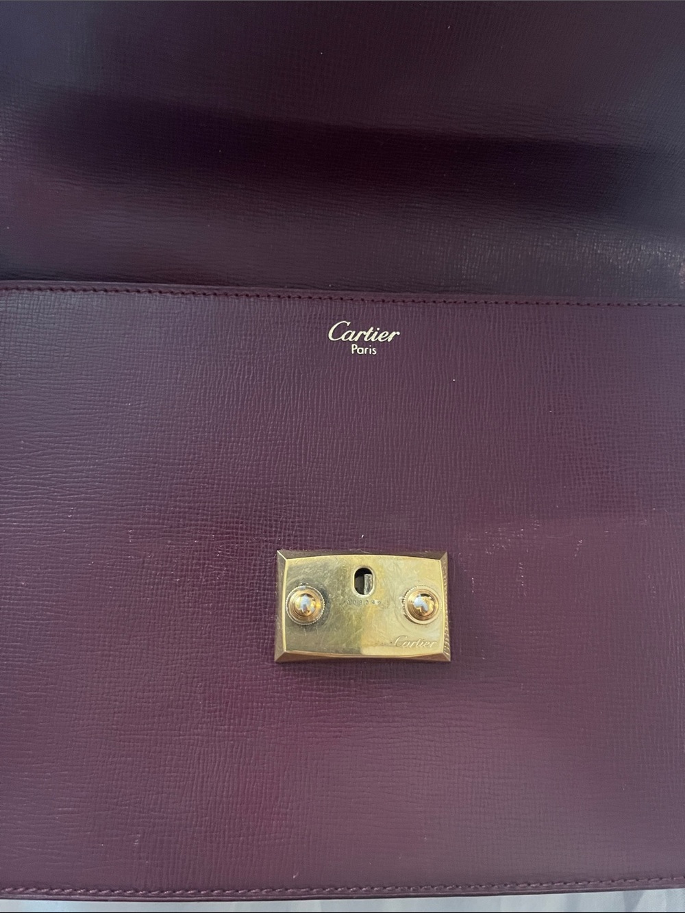 Womens Leather Envelope Bag in Burgundy with Gold Hardware - Picture 8 of 10